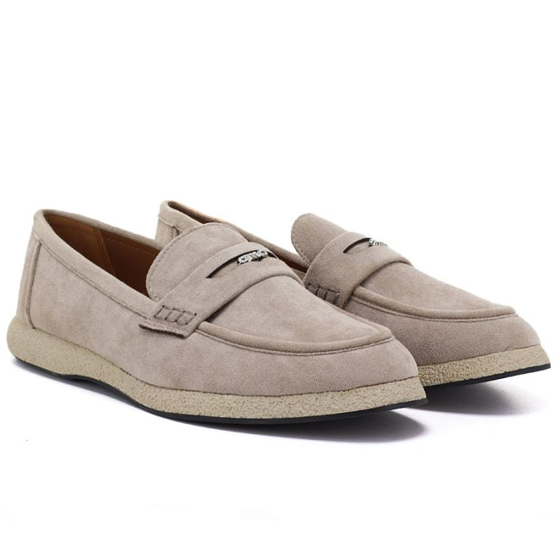 Women's suede moccasins in beige Vinceza 62273 Vinceza