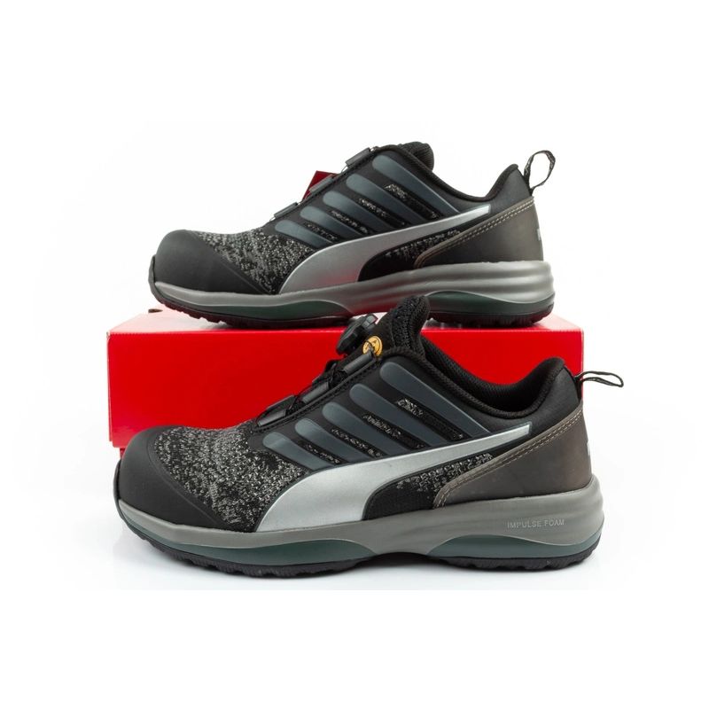 Puma Charge Black Disc Low S1P ESD HRO SRC Work Shoes Black BOA Puma