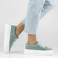 Women's leather sneakers openwork green Filippo DP7520/26 Filippo
