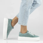 Women's leather sneakers openwork green Filippo DP7520/26 Filippo
