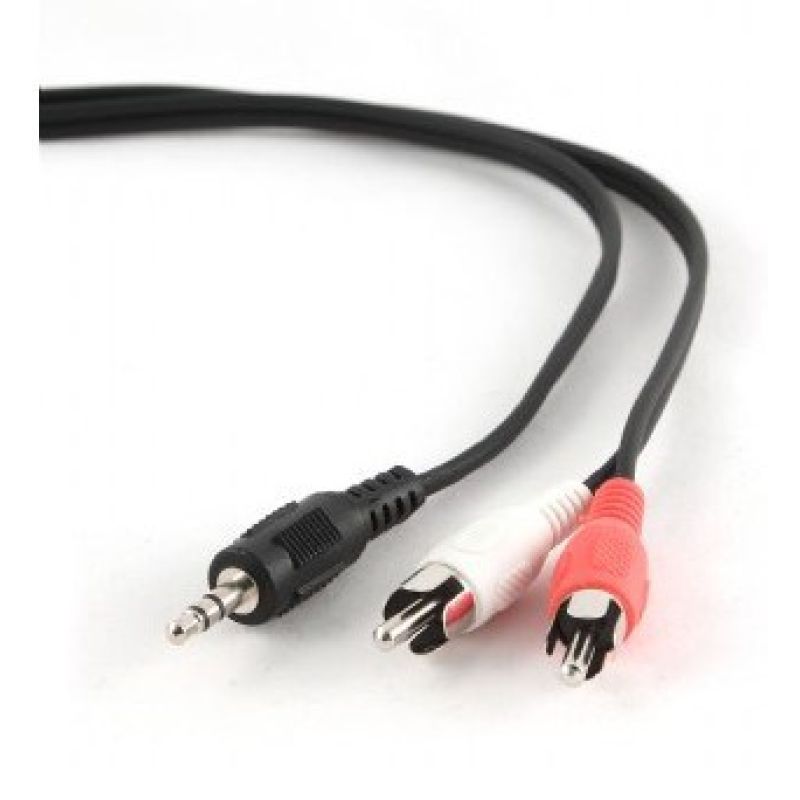 GEMBIRD CCA-458-2.5M cable (2x Cinch M - Mini Jack M; 2.5m; black) Kable i adaptery/Kable JACK i RCA(Cinch) Your Sports Performance
