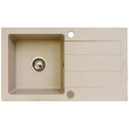 Single-bowl granite sink with drainer Maidsinks 76x44 1B 1D sand beige (Pyragranit; beige color) AGD - Produkty/Zlewozmywaki Your Sports Performance