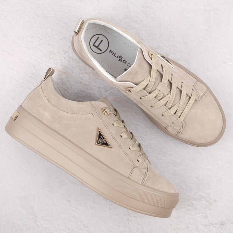 Filippo W PAW315C beige leather suede platform shoes Fashion/Footwear Your Sports Performance