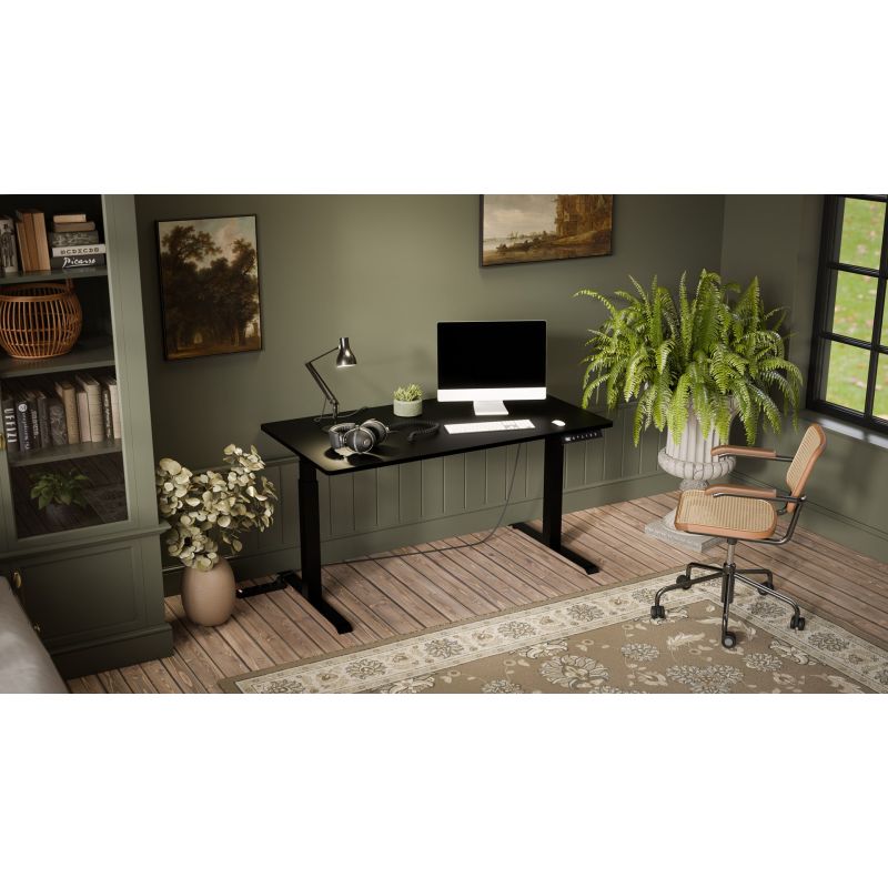 Desk with electric height adjustment MOON LONG 150x80x72-120 black Biurka/Biurka nowoczesne Your Sports Performance
