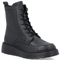 Women's leather ankle boots with platform, black, Rieker 70410-00
