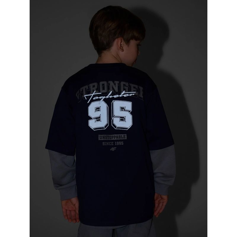 Boy's loose T-shirt with print 4F 4FJRSS26TTSHM3465-31S 4f
