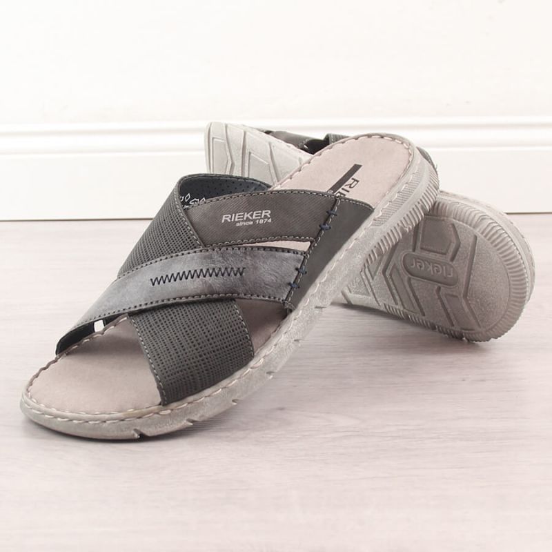 Comfortable Rieker M RKR581 gray flip-flops Footwear/Lifestyle/Rieker Your Sports Performance