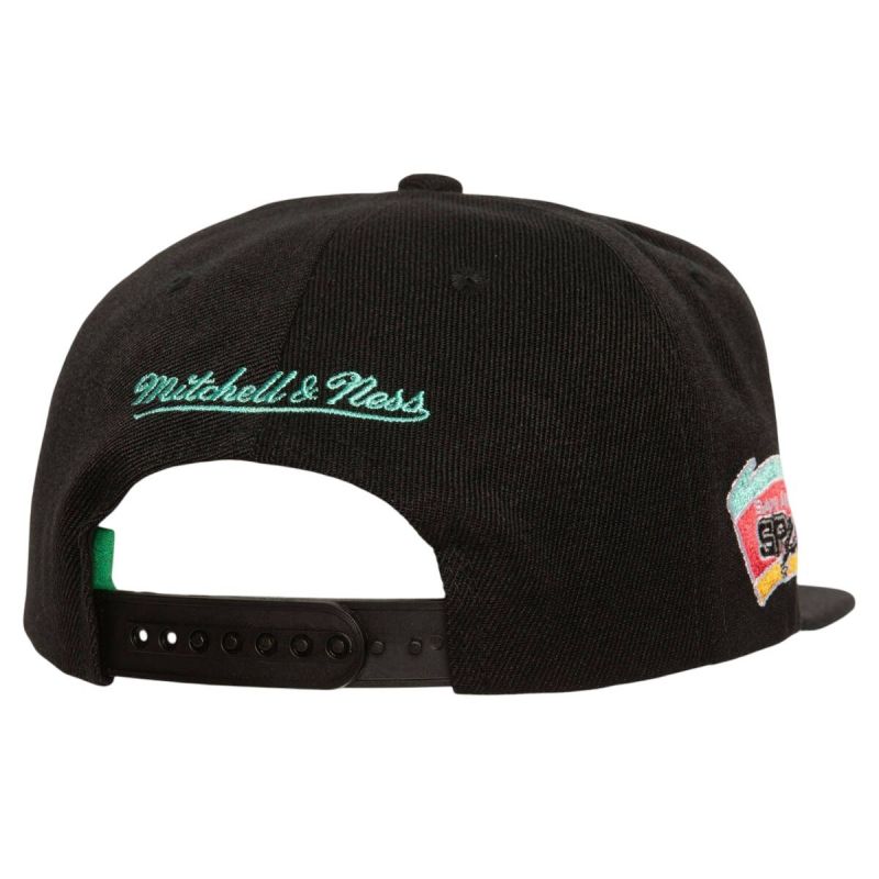 Mitchell & Ness NBA San Antonio Spurs Triple Play Snapback Cap HS8578-SASBLCK Clothing/Basketball/Mitchell & Ness Your Sports Performance