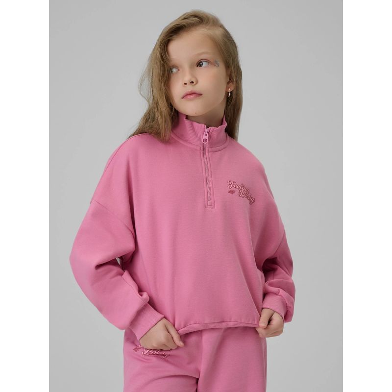 Regular sweatshirt without hood for girls 4F 4FJRSS26TSWSF2625-54S