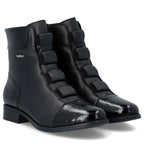 Rieker 77053-00 comfortable black women's leather ankle boots