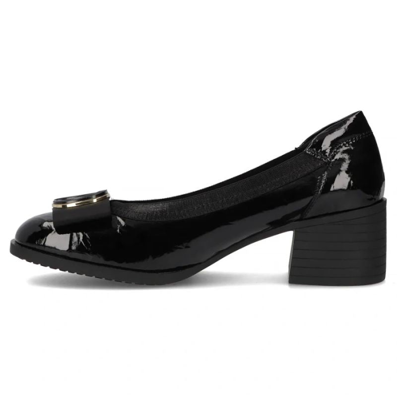 Black patent leather pumps on a block heel Filippo DP6960 Filippo