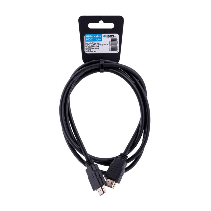 IBOX FULLHD HD01 cable 1.5M 1.4V 13C+1 ITVFHD0115 (HDMI M - HDMI M; 1.5m; black) Kable i adaptery/Kable HDMI Your Sports Performance