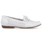 Women's leather moccasins, openwork, lightweight, comfortable, white, Rieker L6352-80 Rieker