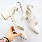 Women's pearl cream Sergio Leone SK-830 heeled sandals Footwear Your Sports Performance