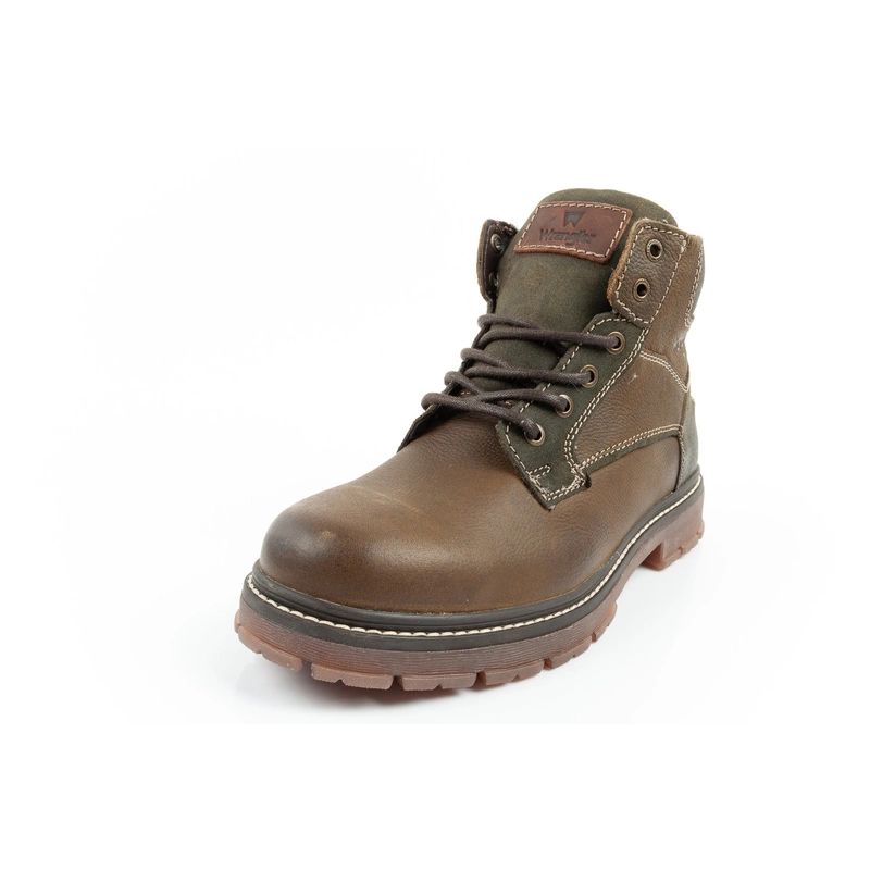 Wrangler Allan Mid men's boots Chelsea boots elegant leather green brown Wrangler