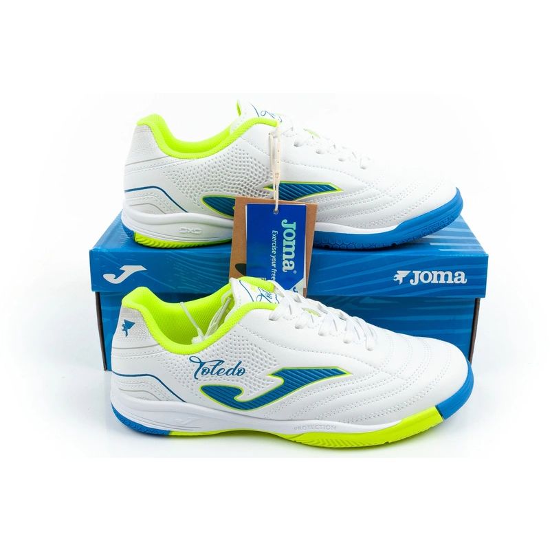 Joma Toledo JR 2602 indoor football shoes for kids, white Joma