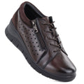 Women's leather openwork wedge shoes, brown Vinceza 39977 To be categorized Your Sports Performance