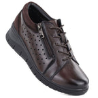 Women's leather openwork wedge shoes, brown Vinceza 39977 To be categorized Your Sports Performance
