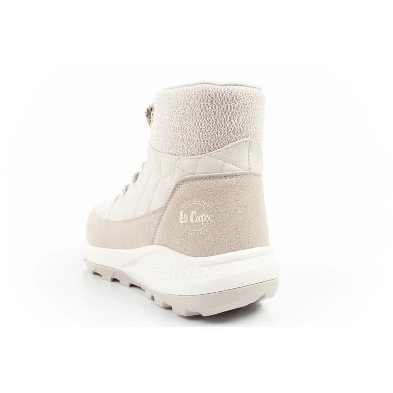 Lee Cooper women's winter hiking sports shoes, insulated, cream, eco-leather Lee Cooper
