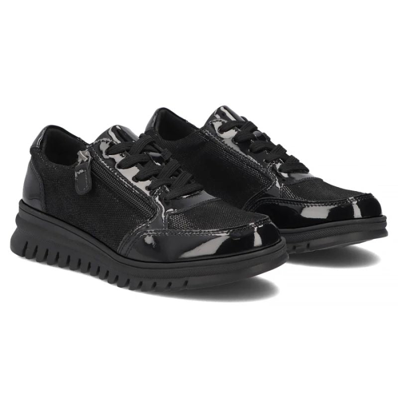 Filippo DP8105 patent leather wedge shoes in black