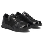 Filippo DP8105 patent leather wedge shoes in black