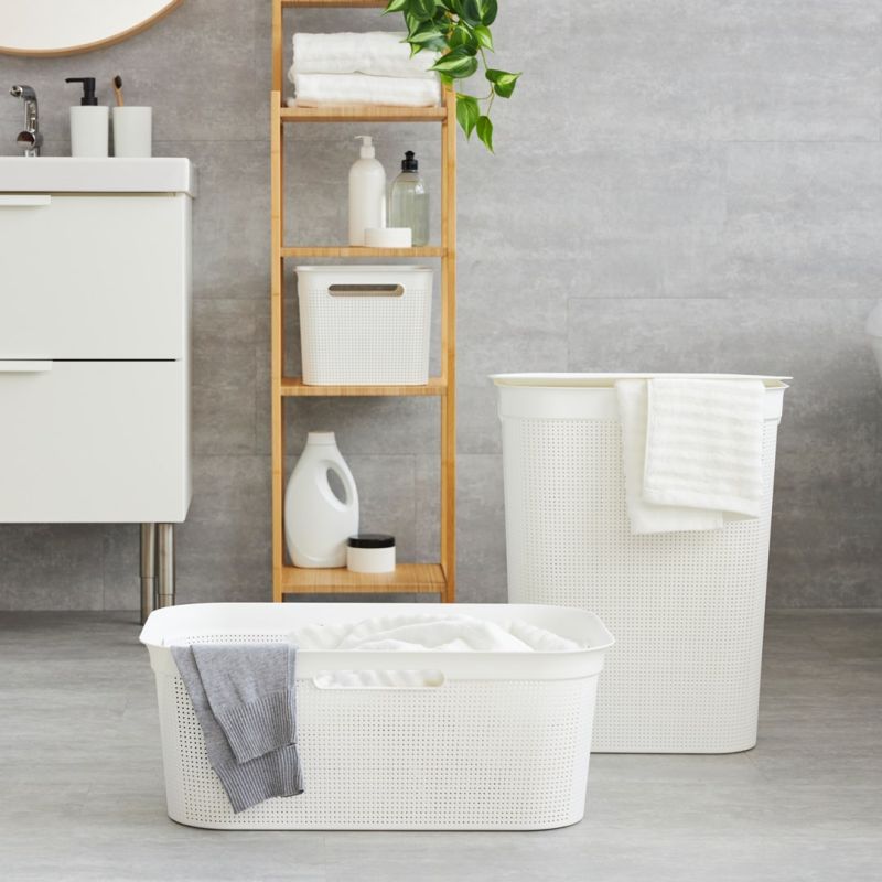 ROTHO Laundry basket 50L BRISEN white Dla zwierząt/Miski, pojemniki i poidełka (uniwersalne) Your Sports Performance