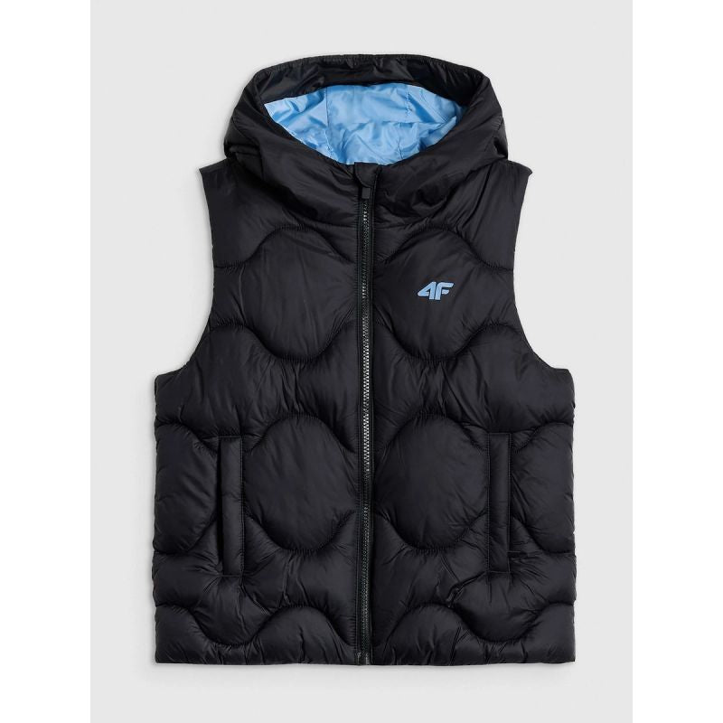 Girls' hooded vest 4F 4FJRSS26TVJAF355-20S