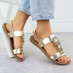 Women's flat sandals with decoration, melissa gold, Filippo DS6882 Footwear Your Sports Performance