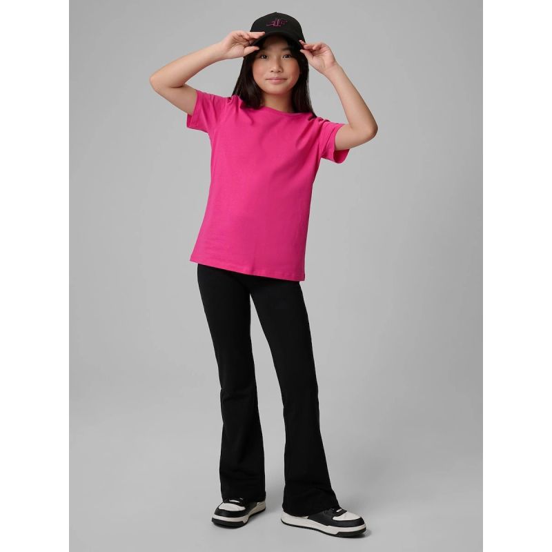 Regular plain girls' T-shirt 4F 4FJRSS26TTSHF3554-12S 4f