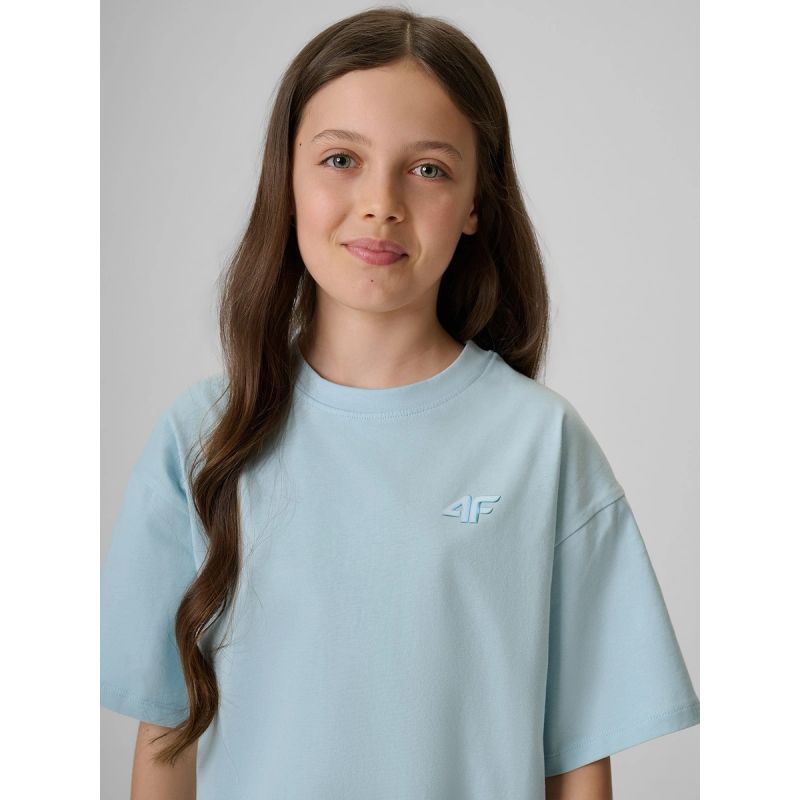 Girls' loose plain T-shirt 4F 4FJRSS26TTSHF3984-33S
