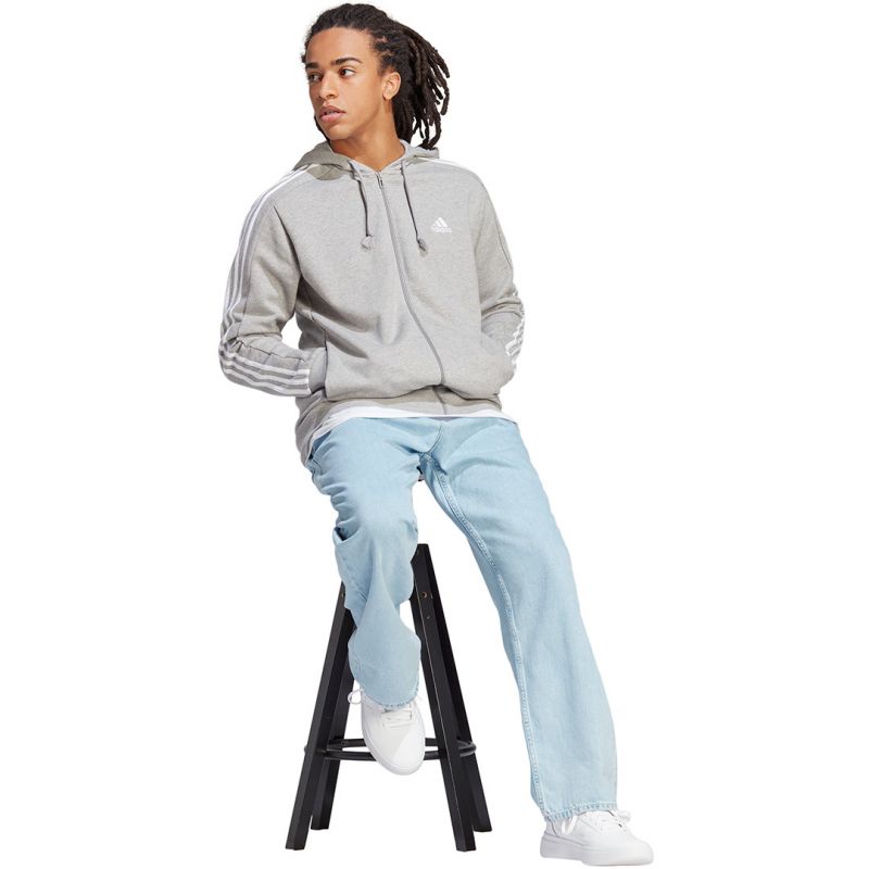 adidas Essentials French Terry 3-Stripes Full-Zip Hoodie M IC9833 Clothing/Lifestyle Adidas