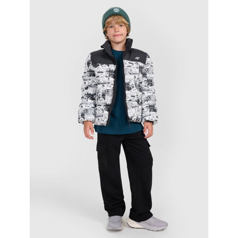 Boy's down jacket with synthetic filling 4F 4FJRAW25TDJAM0749-10A *Kategoria tymczasowa Your Sports Performance