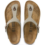 Women's gray-beige Birkenstock Gizeh Birko-Flor Nubuck Stone regular wide (43391) Footwear/Lifestyle/Brinkenstock/Japonki Birkenstock