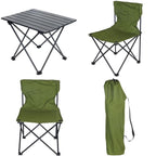 FOLDABLE TOURIST SET 3IN1 TABLE AND 2 CHAIRS GREEN ENERO CAMP Home and Garden/Garden Your Sports Performance