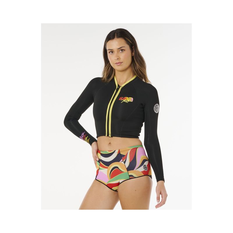 RIP CURL G-Bomb 1.5 Ls Fz Crop Jkt Women's Jacket Black Rip Curl