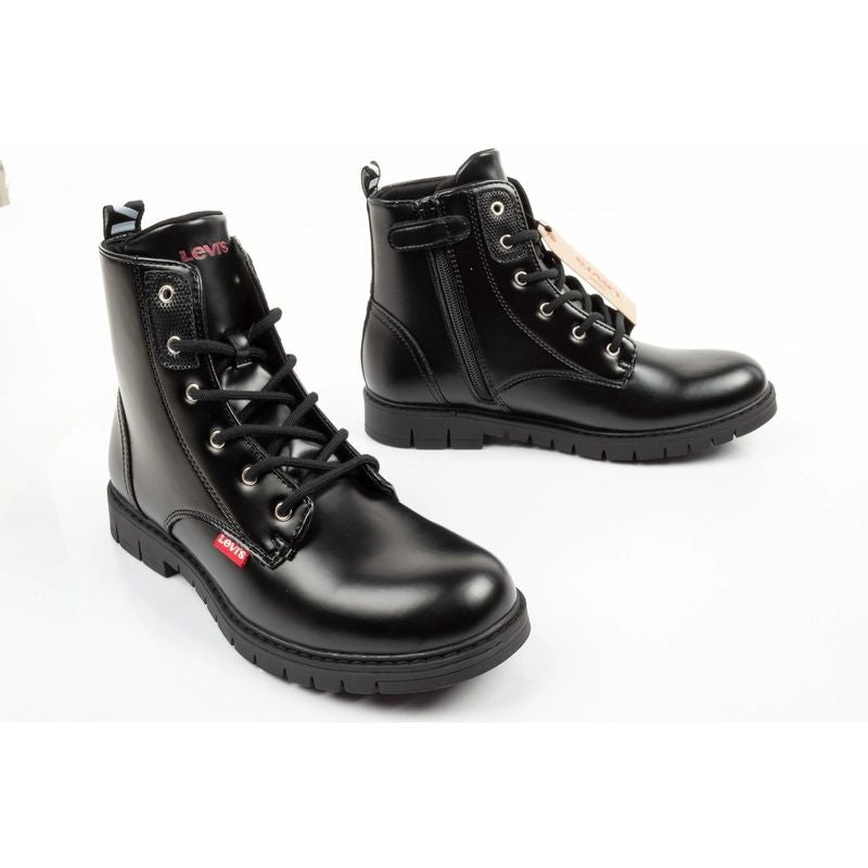 Levi's girls' Pasadene SE ankle boots, black, with zipper