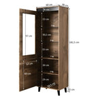 NORD display cabinet 60x38x182.5 oak wotan/anthracite Bufety i witryny/Bufety i witryny na drewnianej podstawie Your Sports Performance