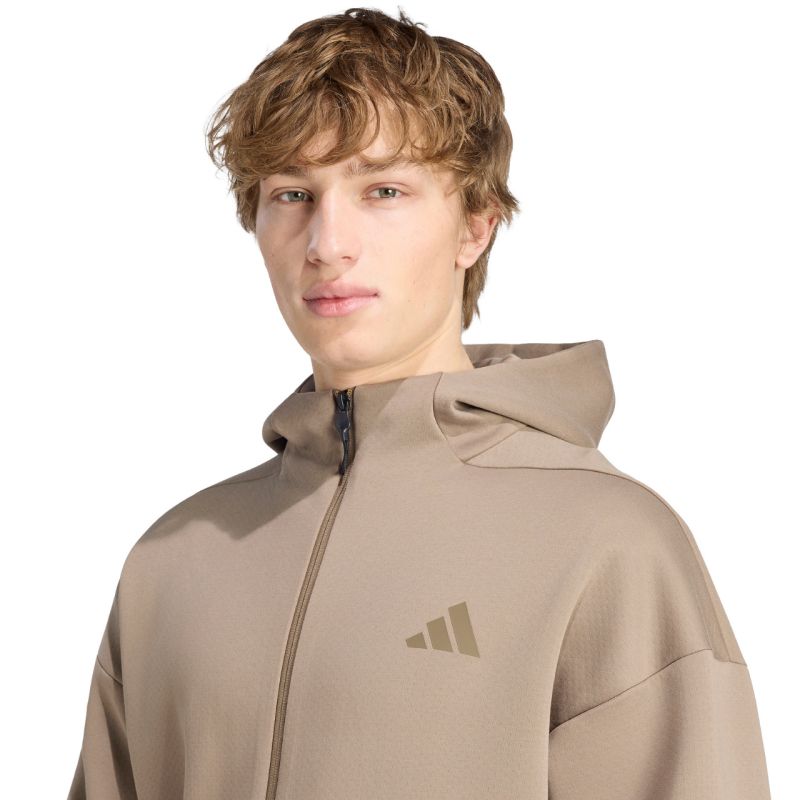 Men's adidas ZNE Full Zip sweatshirt beige KF3828