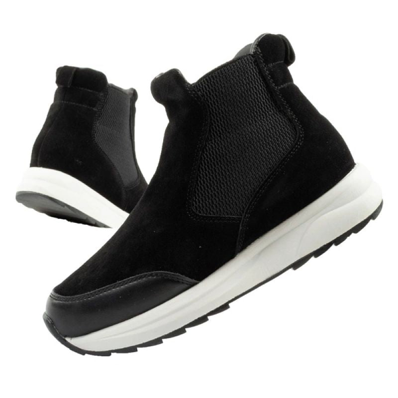 Scholl Beverly Bootie Women's Leather Ankle Boots Black Scholl