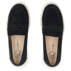 Women's leather suede loafers, black Filippo DP7554 Filippo