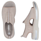 Women's pink slip-on platform sandals Rieker V59B5-31 Rieker