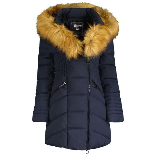 Geo Norway CHAYA NAVY EO DB BS 068 women's winter parka, insulated long loose winter jacket with fur hood, navy blue l(WU4827F/GNO) In preparation Your Sports Performance