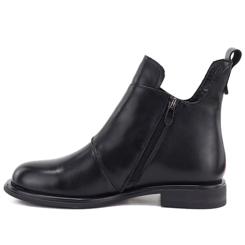 Black women’s leather ankle boots Artiker 59C1200