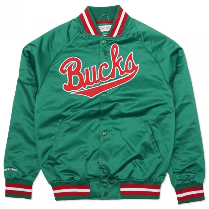 Mitchell &amp; Ness NBA Milwaukee Bucks Lightweight Jacket M STJKMG18013-MBUDKGN Clothing/Lifestyle/Mitchell & Ness Your Sports Performance