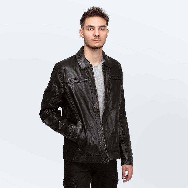 Cameleon Men's Leather Jacket Richard Black In preparation Your Sports Performance