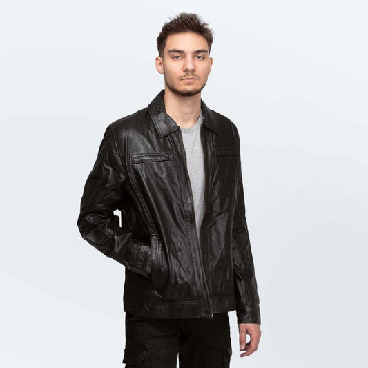 Cameleon Men's Leather Jacket Richard Black In preparation Your Sports Performance