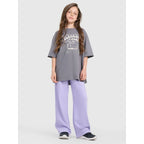 Oversized T-shirt with print for girls 4F 4FJRAW25TTSHF3197-22S *Kategoria tymczasowa Your Sports Performance