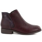 Burgundy Women's Leather Ankle Boots with Warm Lining M.Daszyński SFY2648-1