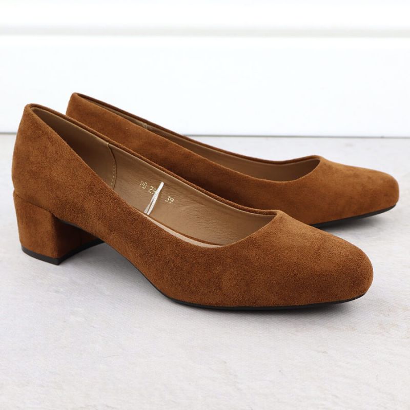 Sergio Leone PB291 camel suede block heel pumps Footwear Your Sports Performance