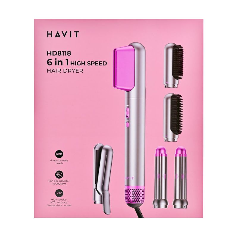 Havit HD8118-EU Hair Dryer (Gray-Pink) AGD - Produkty/Suszarki do włosów Your Sports Performance